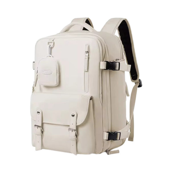 Travel Backpack - Multi Pockets - Ideal for Business and Leisure Travel white colour, left side