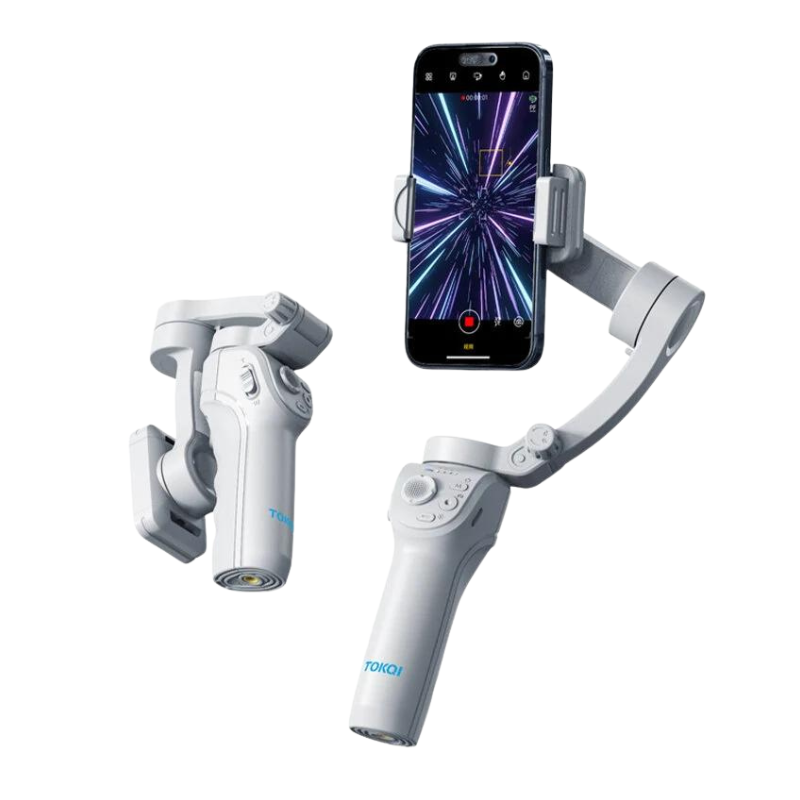 Pro Phone Gimbal: 3-Axis Stabilizer with Tripod & Intelligent Fill Lightfront  picture