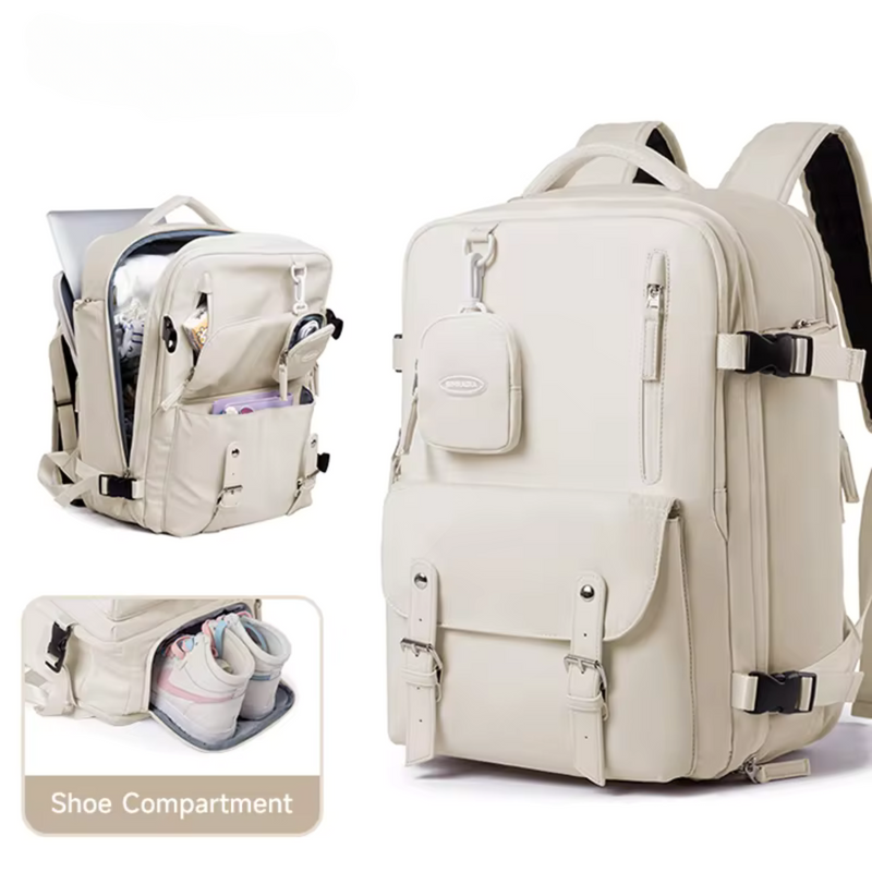 Travel Backpack - Multi Pockets - Ideal for Business and Leisure Travel opened backpack.