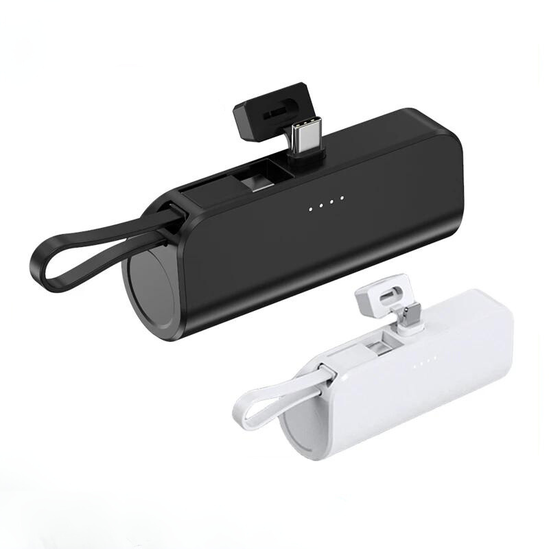 High-Capacity 30000mAh Power Bank with Stand for iPhone & Android black and white