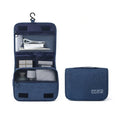 Hanging Travel Toiletry Bag with Built-In Hook and Waterproof Pockets blue 