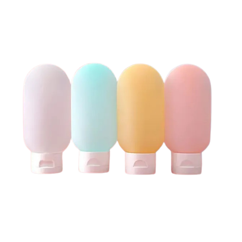 Refillable Travel-Safe Silicone Bottles for Cosmetics - 60ml four bottles